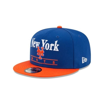 Blue New York Mets Hat - New Era MLB Two Tone Retro 9FIFTY Snapback Caps USA9528147